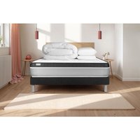 Komplettpaket Bett - Matratze 140x200 cm + Boxspringbett mit Lattenrost (im Set) + 2 Kopfkissen + Bettdecke - Vital Ergo von VITALIT