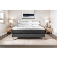 Komplettpaket Bett - Matratze 140x200 cm + Boxspringbett mit Lattenrost (im Set) + 2 Kopfkissen + Bettdecke - Vital Soft von VITALIT