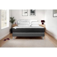 Komplettpaket Bett - Matratze 200x200 cm + Boxspringbett mit Lattenrost (im Set) + 2 Kopfkissen + Bettdecke - Vitalmemo One von VITALIT