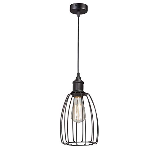 VITALUCE Pendelleuchte, Hängeleuchte VE4175-1/1S, Moderner und einfacher Stil, 1-flammig xE27 max 40W, Farbe: Schwarz, Material: Metall, HxD: 84x19cm, 0,4 kg von VITALUCE