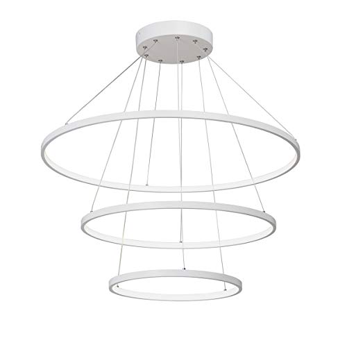 VITALUCE Pendelleuchte, Hängeleuchte VE4600-0/3S, Moderner Stil, LED 118W, 3900-4200K, Farbe: Weiß, Material: Aluminium, Größe und Gewicht: HxD: 96x77cm, 2,4kg von VITALUCE