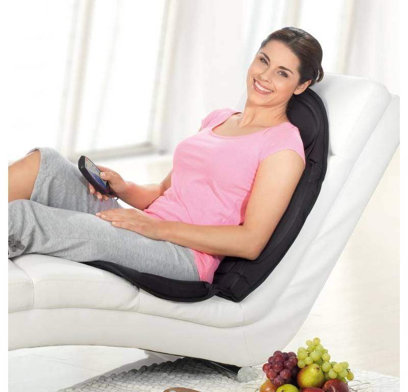 VITALmaxx Massagesessel 5-Zonen mit Wärmefunktion,  4 verschiedenen Massagearten, Massagegerät Relaxsessel Shiatsu Rücken Spotmassage für Sessel Stuhl von VITALmaxx