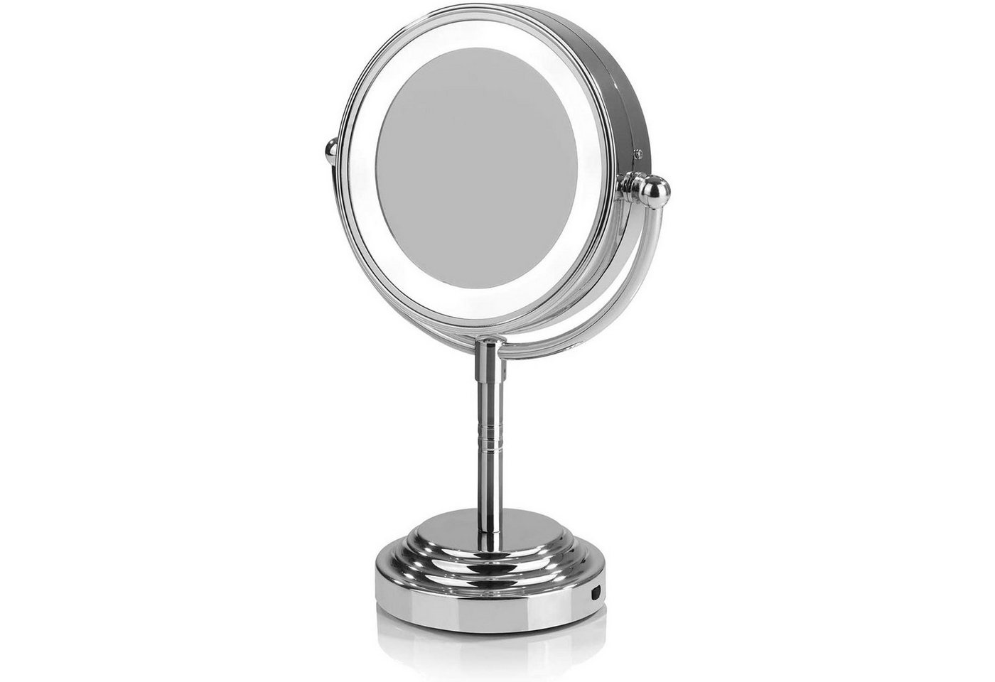 VITALmaxx Schminkspiegel LED-Kosmetikspiegel Tischspiegel, Kabellos, 360° schwenkbar, 3x Vergrösserung von VITALmaxx