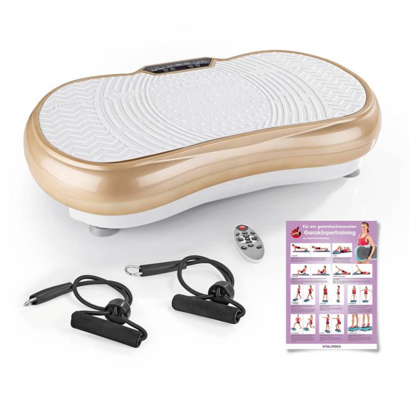 Vibrationstrainer mit Expanderbändern - weiß/champagner von VITALmaxx