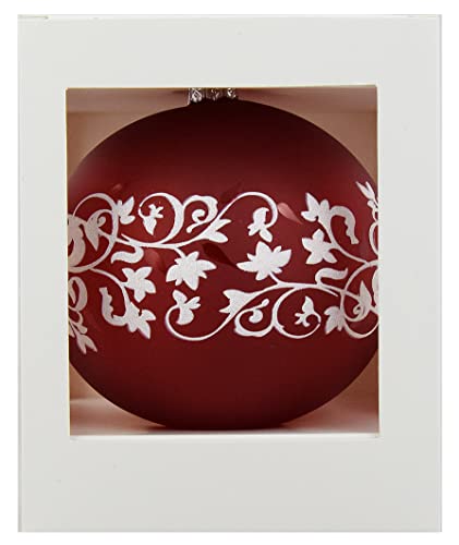 Vitbis Glas Weihnachtskugel Einzelkugel rot ⌀ 12 cm handdekoriert handbemalt von VITBIS