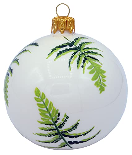 Vitbis Glasgeblasene Kugeln – Handbemalte Glaskugeln – Oster-Weihnachtsbaumschmuck – Von Der Natur Inspirierte Malerei – Weiß & Grün – 10cm Vitbis Glasgeblasene Kugeln – Handbemalte Glaskugeln – Oster-Weihnachtsbaumschmuck – Von Der Natur Inspirierte Malerei – Weiß & Grün – 10cm von VITBIS