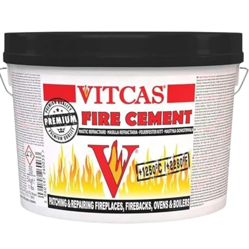 VITCAS Ofenhandschuhe schwarz Feuerzement -5 kg Kamin, Ofen, Durchlauferhitzern von VITCAS