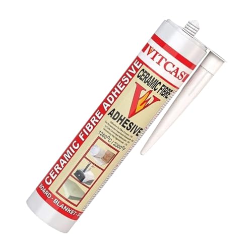 VITCAS Keramikfaser-Klebstoff, auf Kieselsäurebasis, hitzebeständiger Dichtstoff, schnell trocknend, hervorragende Haftung, einfach zu verwenden, strapazierfähig, bis zu 1350 Grad Celsius von VITCAS