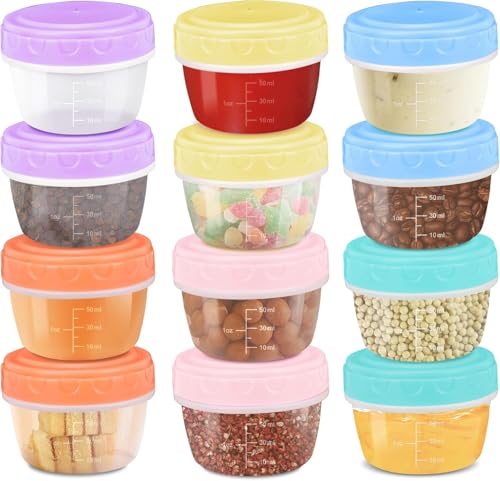 VITEVER 6 Pack 80ml Salatdressing Container zu gehen mit Deckel, Geschirrspüler und Mikrowelle Safe Tiny Condiment Container mit abgestuften Linien, wiederverwendbar und auslaufsicher kleine Soße Cont von VITEVER
