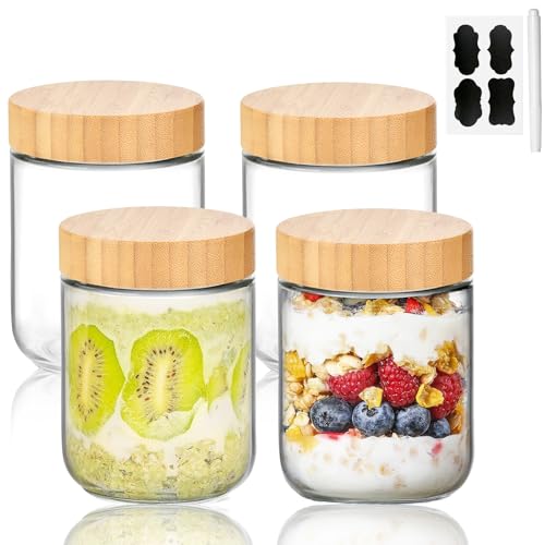 VITEVER Overnight Oats Gläser mit Deckel, 500ml Einmachgläser mit Schraubdeckel Meal Prep Gläser für Hausgemachte Marmelade, Babynahrung, Einlegen, Einmachen, Mason Jar, Sauerteig VITEVER Overnight Oats Gläser mit Deckel, 500ml Einmachgläser mit Schraubdeckel Meal Prep Gläser für Hausgemachte Marmelade, Babynahrung, Einlegen, Einmachen, Mason Jar, Sauerteig von VITEVER