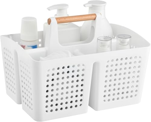 VITEVER Portable Dusche Caddy Korb mit Fächern, Kunststoff geteilt Reinigung Caddy Organizer Storage Tote mit Griff für Bad, Hochschule, Schlafsaal Zimmer Essentials - Weiß VITEVER Portable Dusche Caddy Korb mit Fächern, Kunststoff geteilt Reinigung Caddy Organizer Storage Tote mit Griff für Bad, Hochschule, Schlafsaal Zimmer Essentials - Weiß von VITEVER