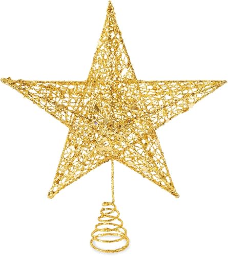 VITEVER Weihnachtsbaum Topper Star Christbaumspitze Stern Weihnachtsbaum Spitze Baumspitze Stern Christbaumschmuck Glitzernde Baum Ornament Tannenbaum Stern Weihnachtsfeier Decoartion (Gold) von VITEVER
