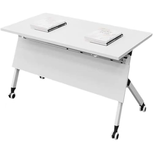 VITIWEDTY Klappkonferenztisch Mit Feststellbaren Rollen, Tragbarem Klappdeckeldesign, Einschließlich Staubretouren, Für Schulungsräume, Büros Und Veranstaltungen (One Color 160 x 60 x75 cm) von VITIWEDTY