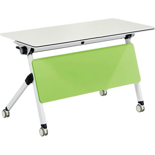 VITIWEDTY Mobiler Klappbarer Schulungstisch Mit Leisen Rädern, Rechteckiger Bürokonferenztisch, Tragbares Klapptop-Design, Platzsparender Arbeitsplatz (Green 160x40x75cm) von VITIWEDTY