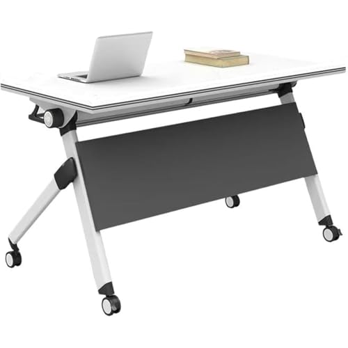 VITIWEDTY Mobiler Klappbarer Schulungstisch Mit Leisen Rädern, Rechteckiger Bürokonferenztisch, Tragbares Klapptop-Design, Platzsparender Arbeitsplatz (Grey 140x55x75cm) von VITIWEDTY