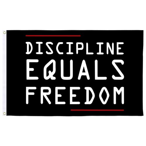 Discipline Equals Freedom Flagge, 90 x 152 cm, motivierende Flagge für Zuhause, Raumdekoration, Fitness, inspirierende Flaggen für Fitnessstudio, Büro, Uni, Wanddekoration von VITMIT