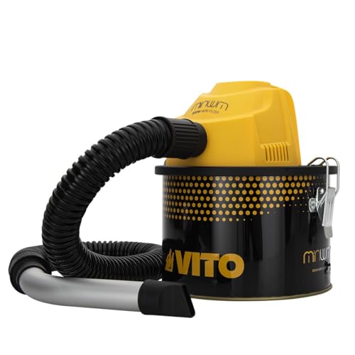 VITO Mini Staubsauger für Pellets - Aschesauger 800w 4L bis 40° auch Grill, kleine Ofen geeignet - HEPA Filter - Aluminiumrohr, Pelletofen, hochwertige Ausführung, Schwarz-gelb von VITO
