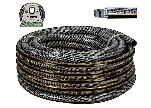 VITO Garden Gartenschlauch 15 mm (5/8 Zoll) 20 m (2,57€/m) | 5-lagig | 20 bar | FLEXGarden | kein abknicken, kein verdrehen | UV-beständig | Farbe: grau-gold (15 mm (5/8 Zoll) 20 m) von VITO