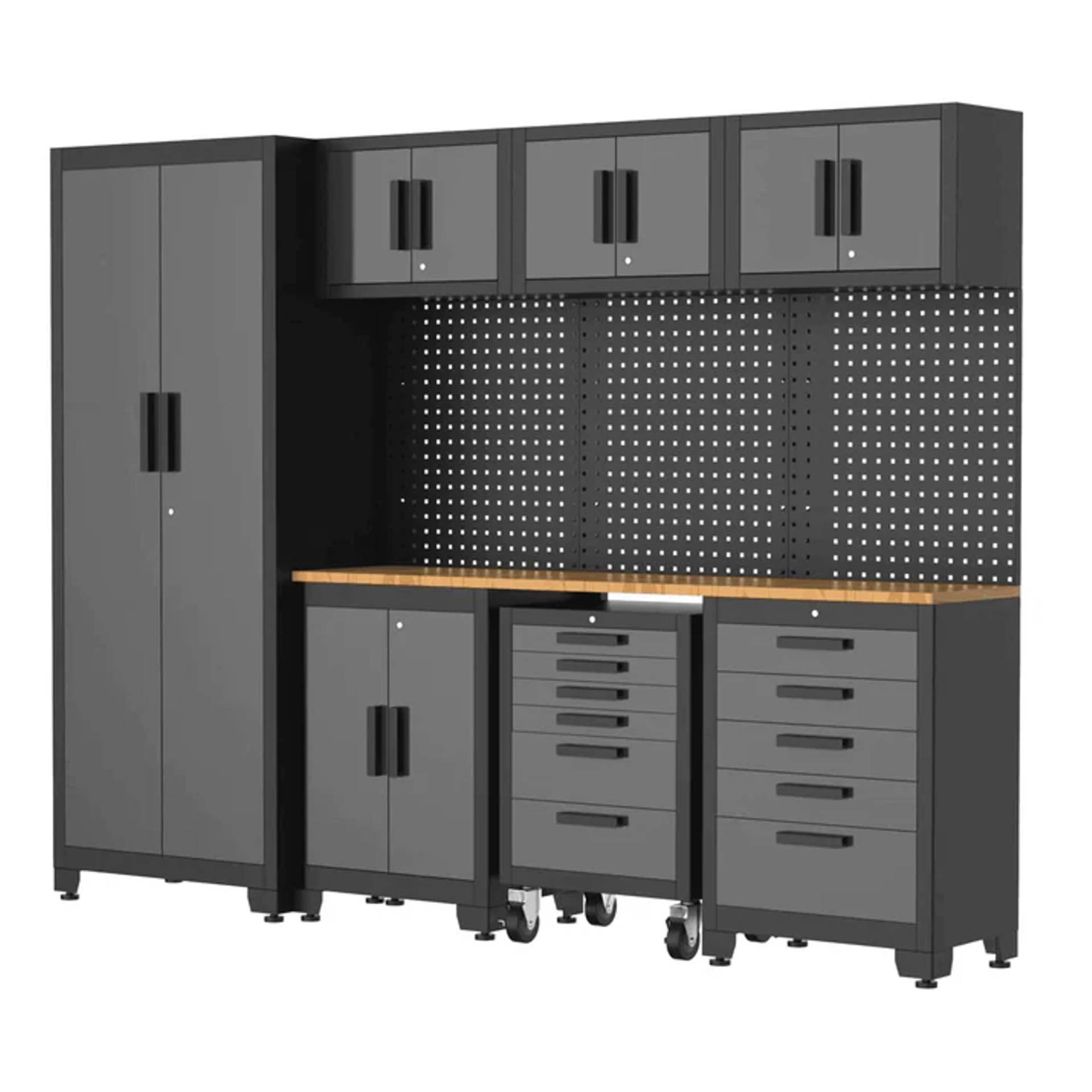VITO Werkstatteinrichtungs-Set schwarz 11-teilig 255 x 50 x 200 cm VITO Werkstatteinrichtungs-Set schwarz 11-teilig 255 x 50 x 200 cm von VITO