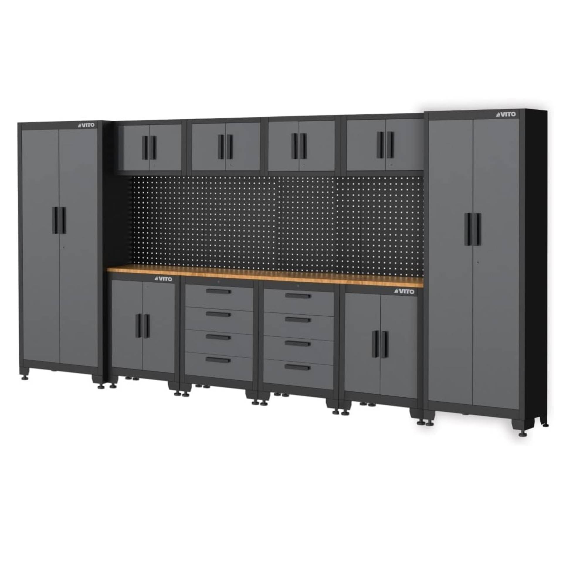VITO Werkstatteinrichtungs-Set schwarz 16-teilig 395 x 50 x 200 cm VITO Werkstatteinrichtungs-Set schwarz 16-teilig 395 x 50 x 200 cm von VITO