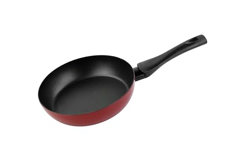 VITRINOR Roter Pfeffer, Bratpfanne 20 cm, verstärkte Antihaftbeschichtung, Induktion, emaillierter Stahl, schnelle Erwärmung, außen rot von VITRINOR
