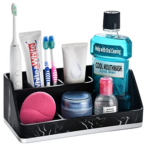 VITVITI Zahnbürstenhalter für Badezimmer, Badezimmer-Theken-Organizer für Waschtisch-Arbeitsplatte/Waschbecken, 5 Steckplätze Zahnbürste/Zahnpasta-Halter Aufbewahrung, Marmor-Look-Badezimmerzubehör, VITVITI Zahnbürstenhalter für Badezimmer, Badezimmer-Theken-Organizer für Waschtisch-Arbeitsplatte/Waschbecken, 5 Steckplätze Zahnbürste/Zahnpasta-Halter Aufbewahrung, Marmor-Look-Badezimmerzubehör, von VITVITI