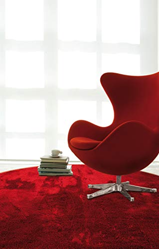Viva Teppiche 21356 Shaggy Kuscheln, Polyester, rot, 150 x 150 x 3 cm von VIVA Tappeti