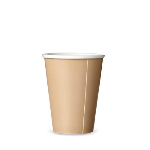 Kaffeebecher Porzellan mit Matt Finishing ohne Henkel, Große Kaffeetasse, Design Teetasse Orange 0,30L von Viva Scandinavia