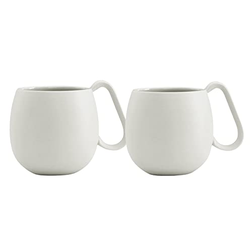 Viva Scandinavia Teetassen Set 2-tlg aus Porzellan mit Henkel, Matt Sand Grau von Viva Scandinavia