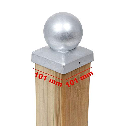 4 x PFOSTENKAPPE KUGEL STAHL FEUERVERZINKT 101 x 101 MM 4 x PFOSTENKAPPE KUGEL STAHL FEUERVERZINKT 101 x 101 MM von VIVAGARDEA