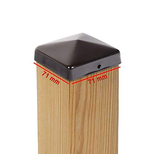 4x PFOSTENKAPPE PYRAMIDE STAHL SCHWARZ PULVERBESCHICHTET 71 x 71 MM 4x PFOSTENKAPPE PYRAMIDE STAHL SCHWARZ PULVERBESCHICHTET 71 x 71 MM von VIVAGARDEA