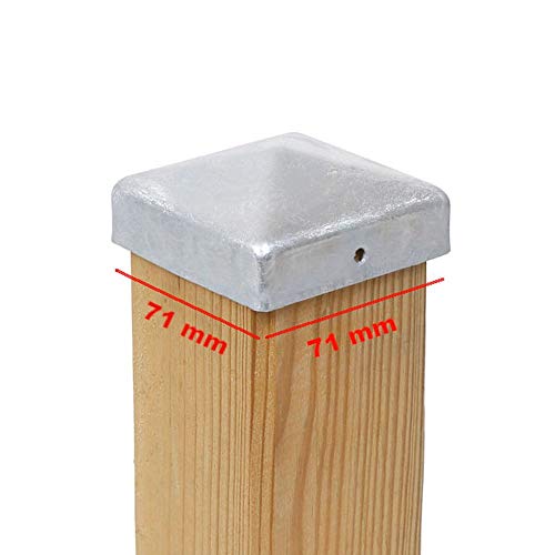 VIVAGARDEA 5 x Pfostenkappe Pyramide 71 x 71 mm Stahl Feuerverzinkt VIVAGARDEA 5 x Pfostenkappe Pyramide 71 x 71 mm Stahl Feuerverzinkt von VIVAGARDEA