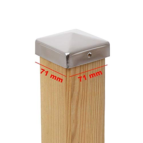 6 x PFOSTENKAPPE PYRAMIDE 71 x 71 MM EDELSTAHL 6 x PFOSTENKAPPE PYRAMIDE 71 x 71 MM EDELSTAHL von VIVAGARDEA