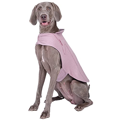 VIVAGLORY Cozywrap Wintermantel Hund, Hundejacke mit Klettverschluss & Geschirr Öffnung, Fleecejacke Hund Hundejacke, Reflektierend & Verstellbar Fleece Softshell, XL, Rosa von VIVAGLORY