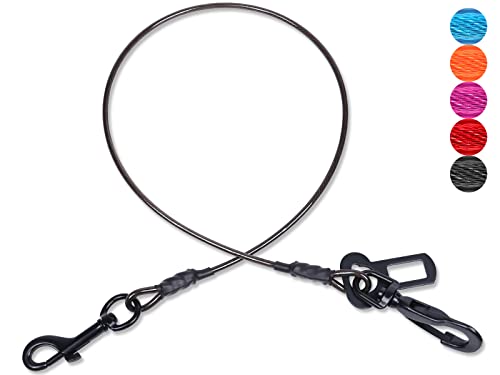 VIVAGLORY Hunde-Sicherheitsgurt, Kausicher, Multifunktional, Wasserdicht, Robustes Stahlseil, Haustier-Auto-Rückhaltegeschirr, 95 cm, Schwarz von VIVAGLORY