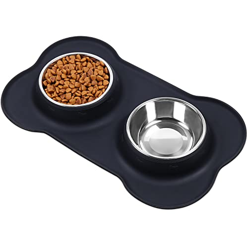 VIVAGLORY Hundenapf Splashfree Fressnapf Hund, Futternapf Hundeschüssel Silikonmatte Unterlage für Camping, Edelstahl Silikon Rutschfester rutschfest, M, Schwarz VIVAGLORY Hundenapf Splashfree Fressnapf Hund, Futternapf Hundeschüssel Silikonmatte Unterlage für Camping, Edelstahl Silikon Rutschfester rutschfest, M, Schwarz von VIVAGLORY