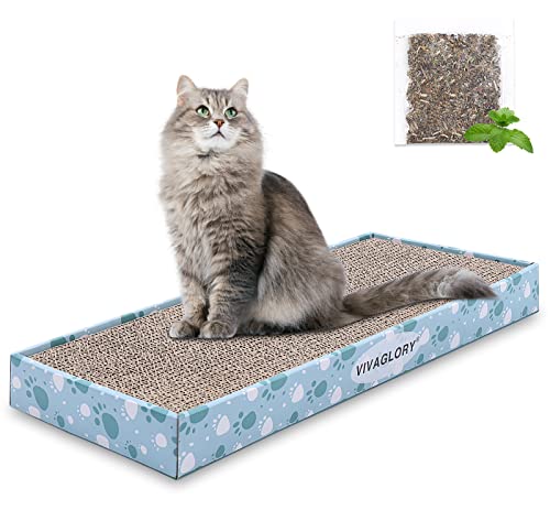 VIVAGLORY Katzen Kratzpappe Padpal Katzen Kratzbrett, Kratzbrett mit Katzenminze, Katzenkratzbrett Kratzpappe Kratzbretter, Schmal, 1Packung von VIVAGLORY
