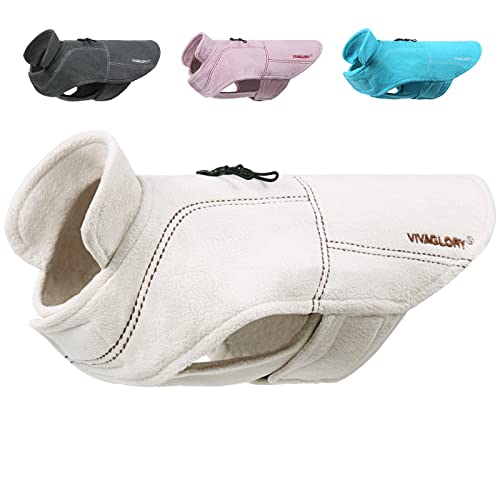 VIVAGLORY Softpad Wintermantel Hund, Hundepullover Fleece, Hundemantel mit Bauchschutz & Klettverschluss, Fleece Reflektierend Verstellbar Softshell, L, Beige VIVAGLORY Softpad Wintermantel Hund, Hundepullover Fleece, Hundemantel mit Bauchschutz & Klettverschluss, Fleece Reflektierend Verstellbar Softshell, L, Beige von VIVAGLORY