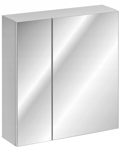 Badschrank mit Spiegel Rosino 60 cm weiss matt Glasböden von VIVALDI