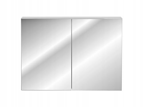 Badschrank mit Spiegel Rosino 90 cm weiss matt Glasböden von VIVALDI