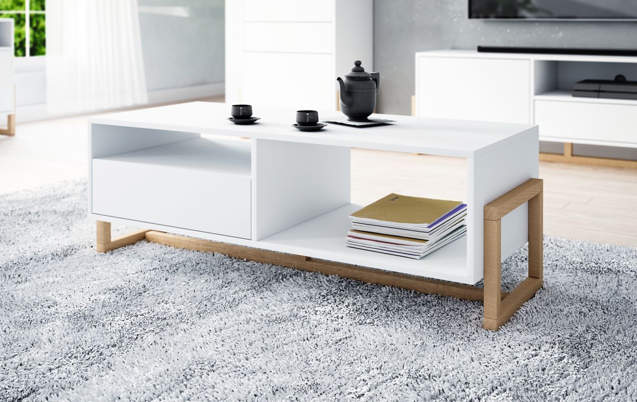 Couchtisch- Beistelltisch Sofatisch Coffee Table Wohnzimmertisch Sideboard- Weiß von VIVALDI