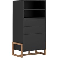 Highboard Oslo schwarz matt Eiche Nachbildung B/H/T: ca. 63,4x115,7x42 cm von WIPMEB