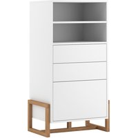 Highboard Oslo weiß matt Eiche Nachbildung B/H/T: ca. 63,4x115,7x42 cm von WIPMEB