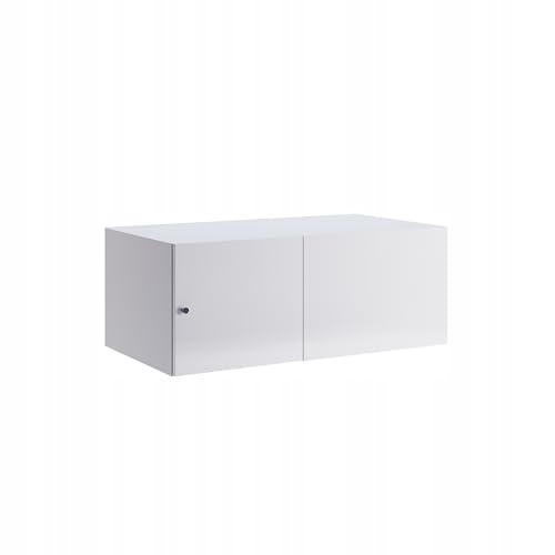 Schrankaufsatz für Schlafzimmer 100 cm Front Lack Weiß Glanz von VIVALDI