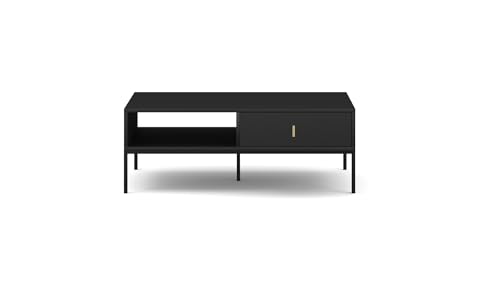 VIVALDI Couchtisch Maggiore in mattem schwarz - Deko Kaffeetisch fürs Wohnzimmer - rechteckiger Beistelltisch - Wohnzimmertisch Schwarze Beine geriffelte Fronten VIVALDI Couchtisch Maggiore in mattem schwarz - Deko Kaffeetisch fürs Wohnzimmer - rechteckiger Beistelltisch - Wohnzimmertisch Schwarze Beine geriffelte Fronten von VIVALDI