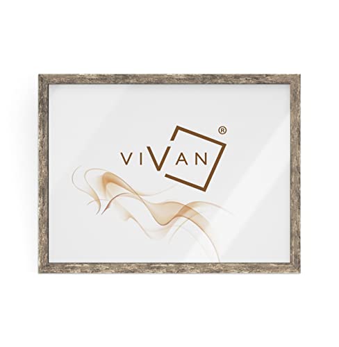 VIVAN Posterrahmen aus Holz mit Plexiglas und Rückseite, Oxidiertes Silber, Formato Immagine A4 von VIVAN