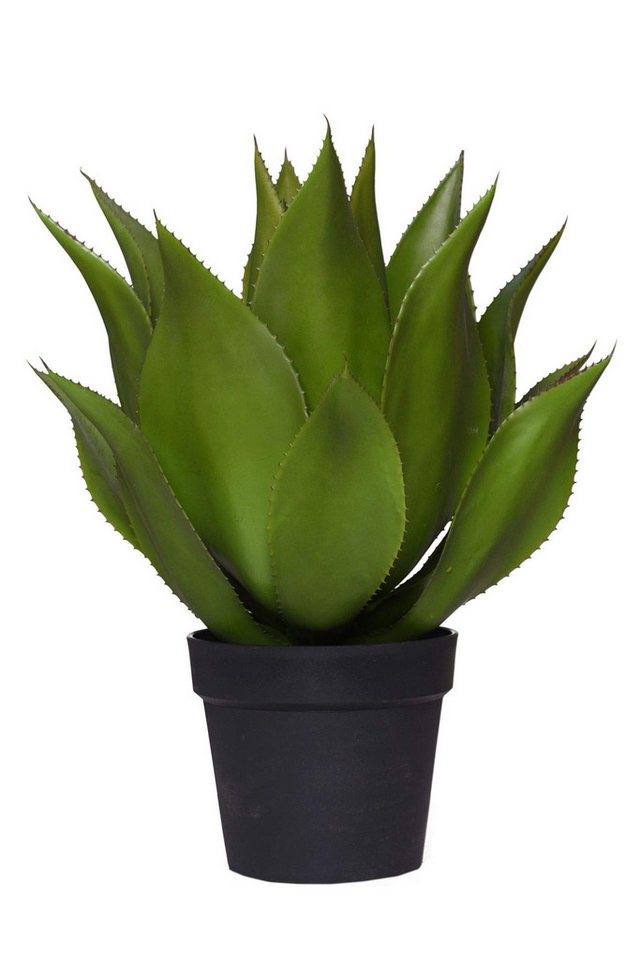 Kunstpflanze Kunstpflanze Agave künstlich Sukkulente im schwarzen Topf AGAVO -, VIVANNO, Höhe 48 cm von VIVANNO