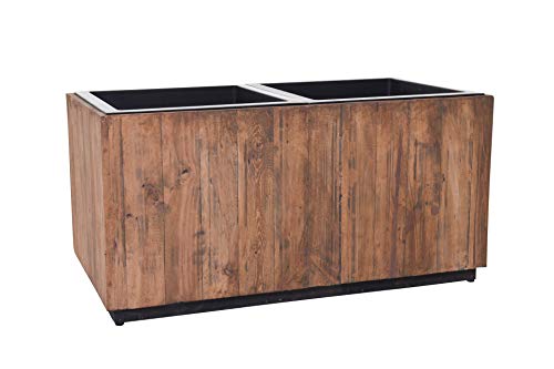 Pflanzkübel Pflanztrog Blumenkübel Hochbeet aus Recycling Holz Maxi 40 x 81 x 41,5 Antik Braun von Vivanno