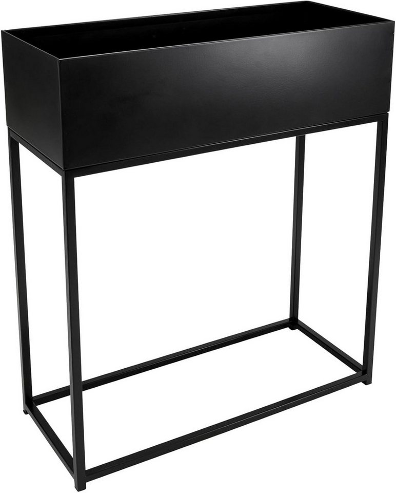 VIVANNO Balkonkasten pulverbeschichtetes Stahlblech STYLE Kasten - schwarz Matt (1 St), 60x25x78 cm von VIVANNO