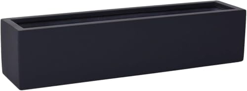 VIVANNO Blumenkasten Balkonkasten Pflanzkasten Fiberglas FLOBO anthrazit - 15x80x17 cm von VIVANNO